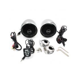 RSM100CH Zvukový systém na motocykl, skútr, ATV s FM, USB, AUX, BT, barva chrom Hobby sety