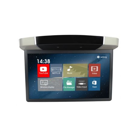 DS-157AGRC Stropní LCD monitor 15,6" šedý s OS. Android HDMI / USB, dálkové ovládání se snímačem pohybu Stropní monitor do auta