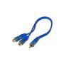 XS-212F RCA Y audio kabel BLUE BASIC line, 2xsamice, 1xsamec Cinchové kabely + konektory