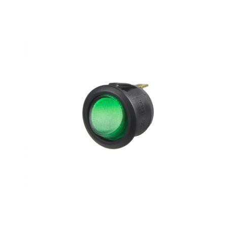 47038 Spínač kolébkový kulatý 20A zelený s podsvícením S LED diodou