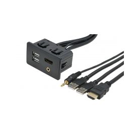226093 HDMI + 2x USB + JACK zasuvka s kabelem USB/AUX kabely