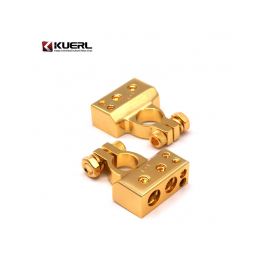 G4-34 KUERL zlacené svorky baterie 2ks (4 in) GOLD bloky + svorkovnice