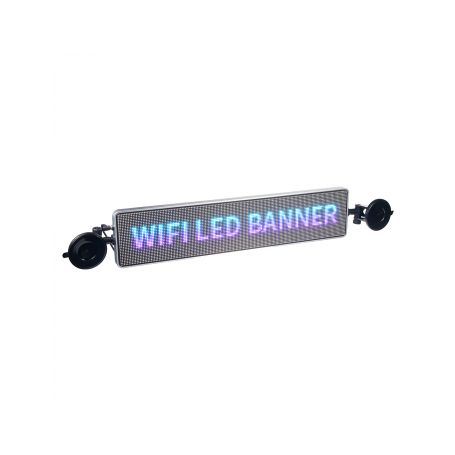 LED-BANNER1 Wifi LED banner – plnobarevný displej s vysokým jasem 49,5 cm x 11 cm Pro interiér, kufr, dveře