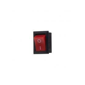 47020R Přepínač kolébkový hranatý 6A, červený Bez podsvětlení