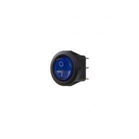 47070B Spínač kolébkový kulatý 20A modrý s podsvícením S LED diodou