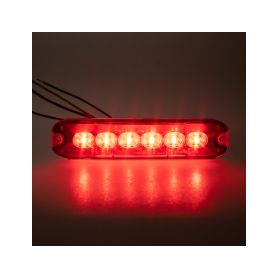 CH-076RED PROFI SLIM výstražné LED světlo vnější, červené, 12-24V, ECE R10 Vnější s ECE R65