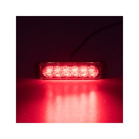 KF079RED SLIM výstražné LED světlo vnější, červené, 12-24V, ECE Vnější s ECE R65
