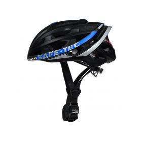 SAFE-TEC 2101-075 TYR 2 Black-Blue L (58cm - 61cm) - AKCE Chytré bluetooth helmy na kolo
