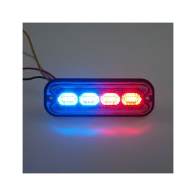 BR004RB PREDATOR 4x4W LED, 12-24V, červeno-modrý, ECE R10 - 1