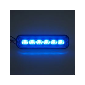BR006B PREDATOR 6x4W LED, 12-24V, modrý, ECE R65 - 1