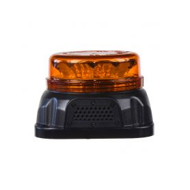 KF90 LED maják, 12-24V, 12x3W oranžové barvy s integrovanou zvukovou signalizací, fix LED pevná montáž