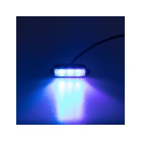KF003HDBLUE MINI PREDATOR 3x1W LED, 12-24V, modrý, ECE R10 Do mřížek chladiče