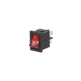 47073 Spínač kolébkový hranatý 20A červený s podsvícením S LED diodou
