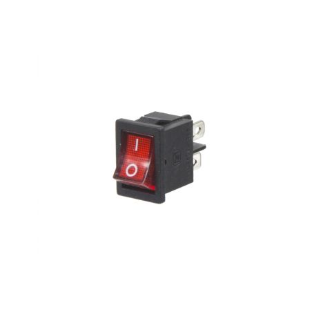 47073 Spínač kolébkový hranatý 20A červený s podsvícením S LED diodou