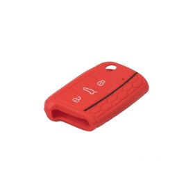 481VW106REDV2 Silikonový obal pro klíč VW 3-tlačítkový, červený Silikonové obaly