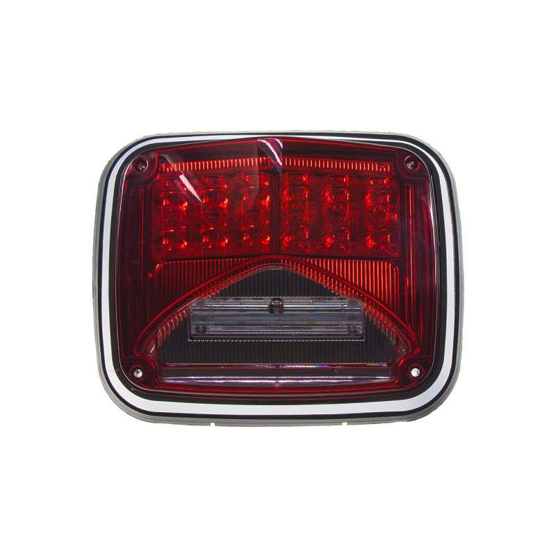 KF026RED Výstražné LED světlo obdélníkové s přísvitem, 12-24V, červené, ECE R65