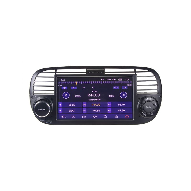 80812A Autorádio pro Fiat 500 s 7" LCD, Android 10.0, WI-FI, GPS, Carplay, Bluetooth, 2x USB