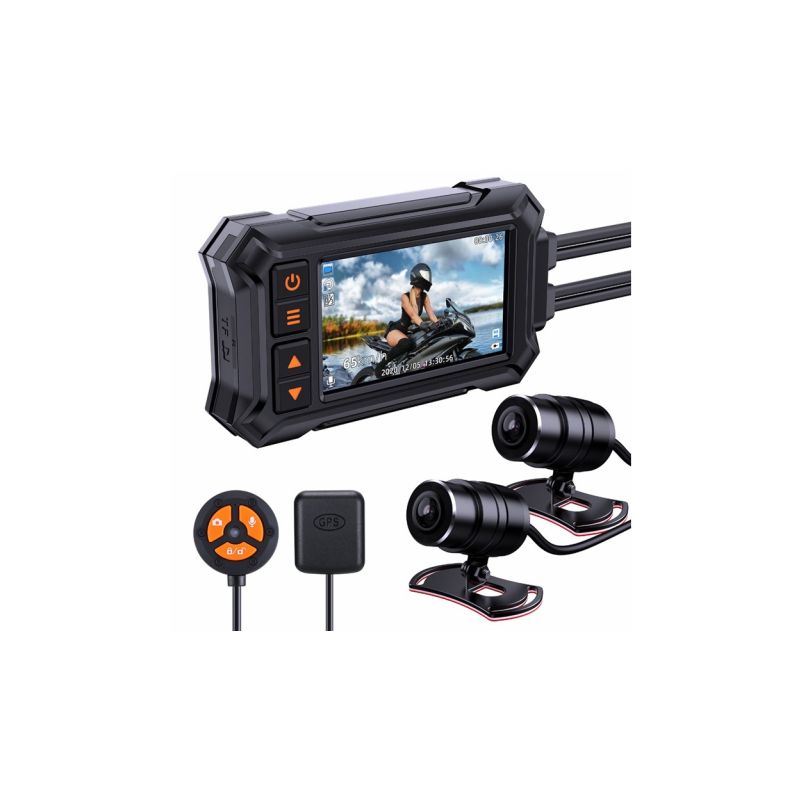 DVRB07M Motocyklová DUAL FULL HD kamera, 3" LCD, IP67 s GPS
