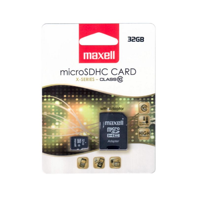 8032GCL10 Paměťová karta MAXELL micro SDHC 32GB včetně adaptéru