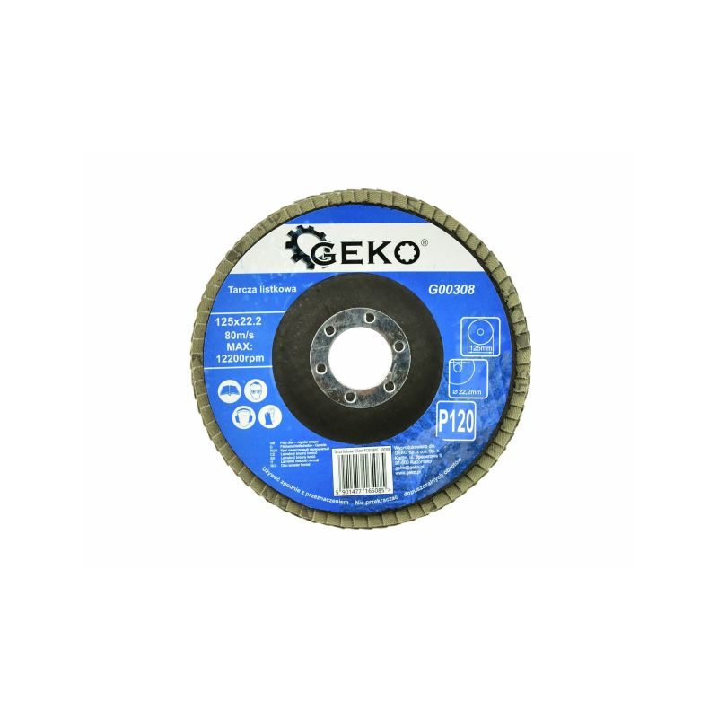 GEKO G00308 Lamelový kotouč z oxidu hlinitého, 125 mm, P120