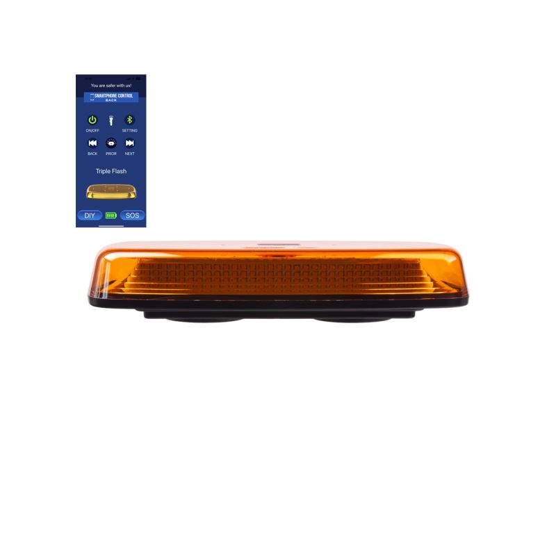 SRE2-BAT12APP AKU LED rampa oranžová, APP, magnet, 12-24V, 304mm, ECE R65 R10