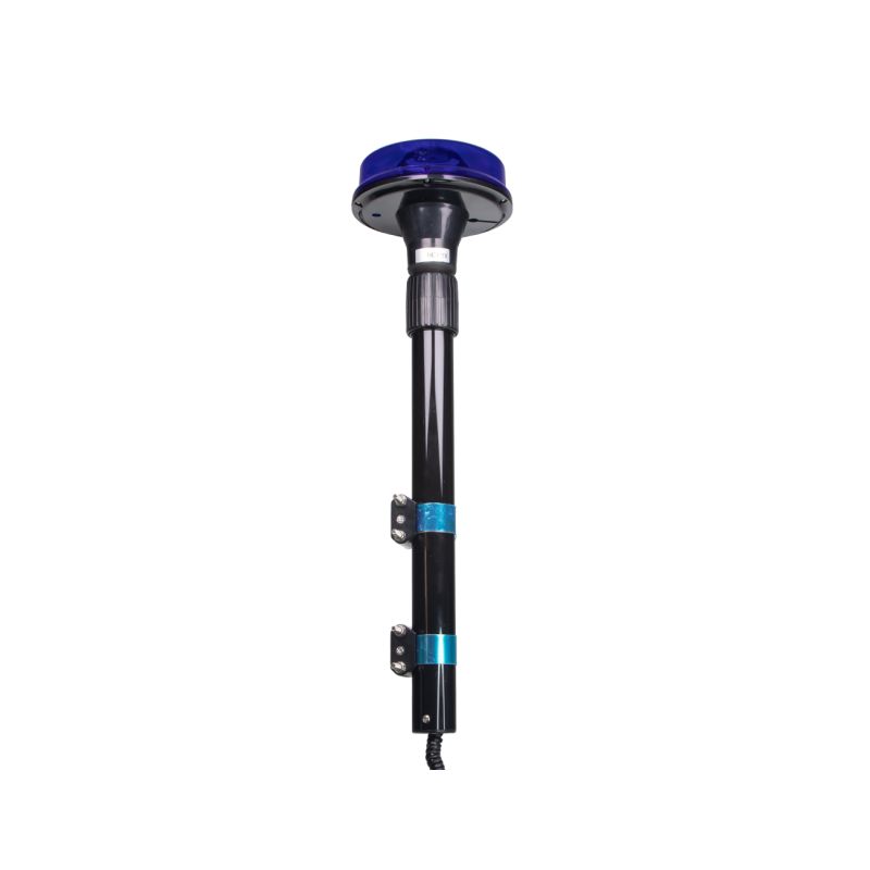WL154TTBLUE LED maják, 12V, 6 x 1W modrý s teleskopickou tyčí na motocykl