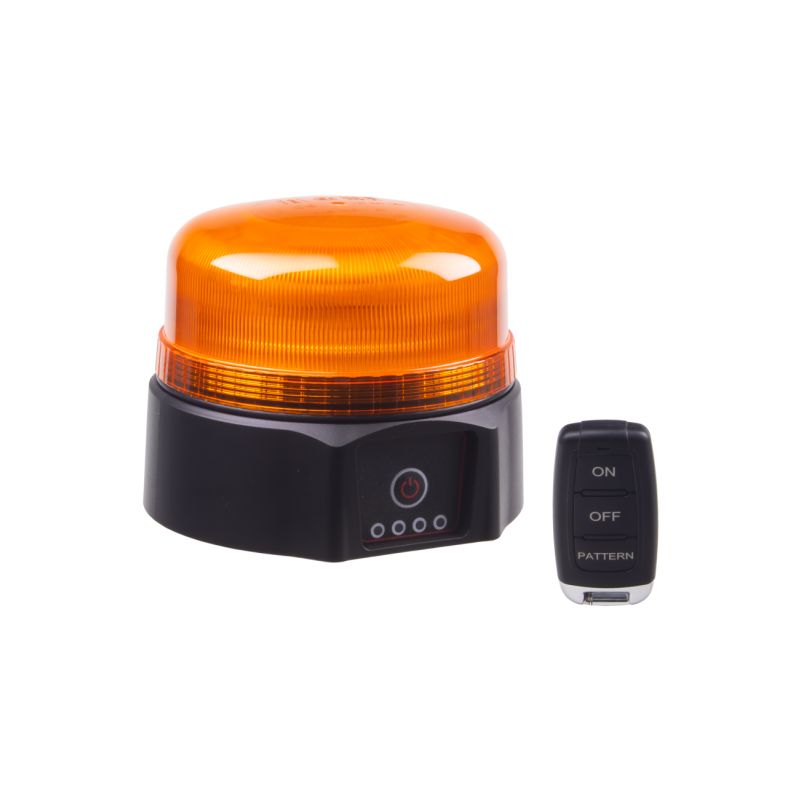 WLBAT812RE AKU LED maják, 36xLED oranžový, dálkové ovládání, magnet, ECE R65