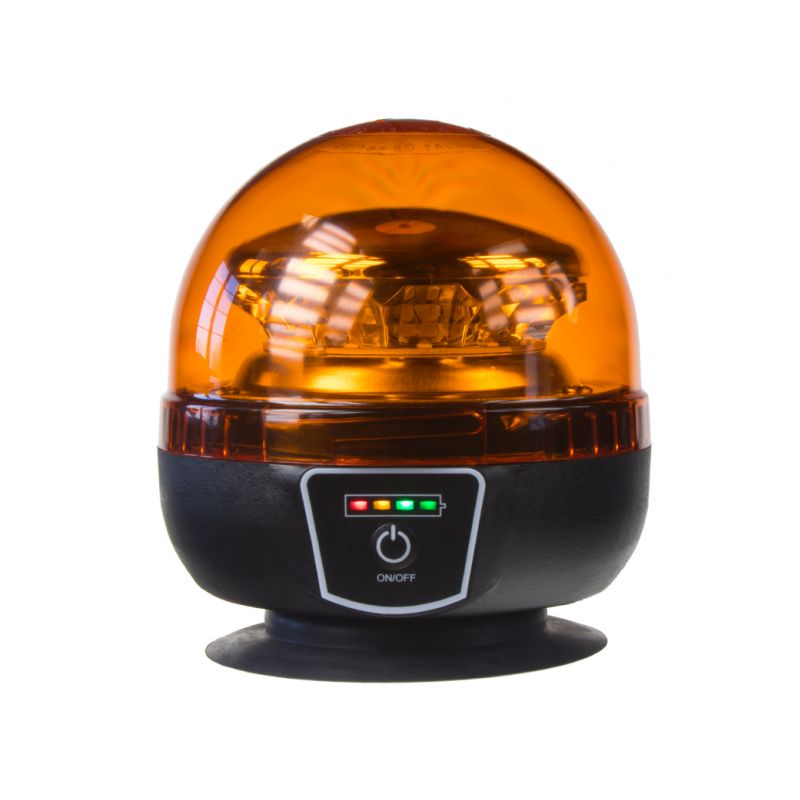 WLBAT180 AKU LED maják, 12x3W oranžový, magnet, ECE R65